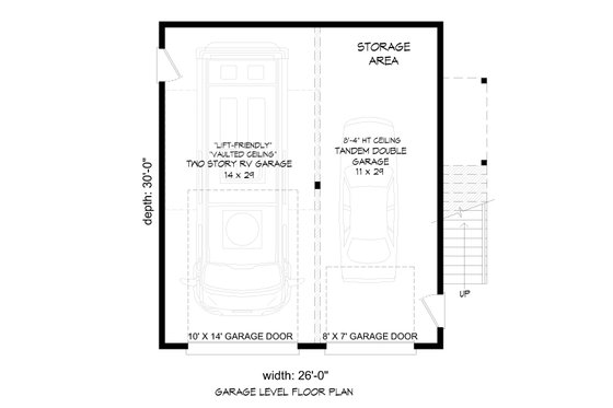 Floor Plan - Lower Floor for Contemporary House Plan #932-70, 0 bath