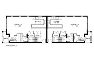 Floor Plan - Main Floor for Contemporary House Plan #126-274 - 3 bed, 2.5 bath