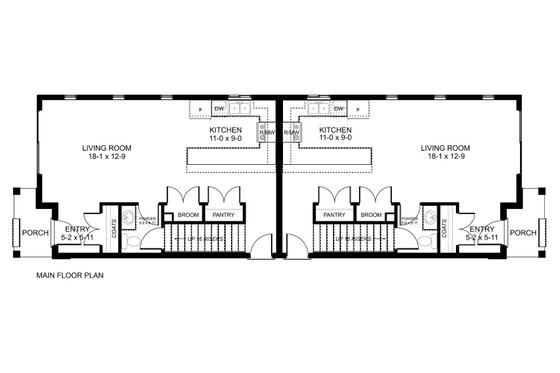 Floor Plan - Main Floor for Contemporary House Plan #126-274 - 3 bed, 2.5 bath