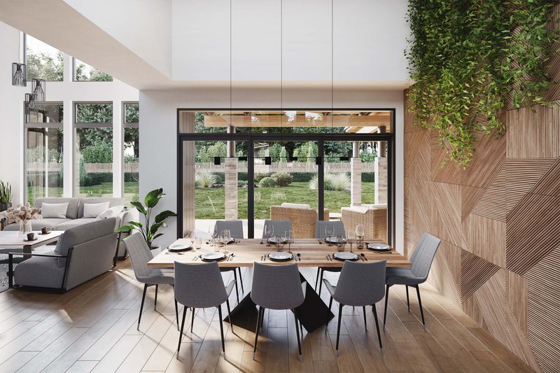 House Blueprint - Interior - Dining Room for Contemporary House Plan #924-19 - 3 bed, 2 bath