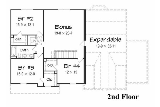 Floor Plan - Upper Floor House Plan #329-364 - 4 bed, 2.5 bath