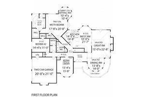 Floor Plan - Main Floor for Ranch House Plan #456-27 - 3 bed, 2 bath