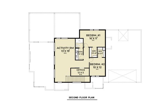Floor Plan - Upper Floor for Contemporary House Plan #1070-153 - 3 bed, 2.5 bath
