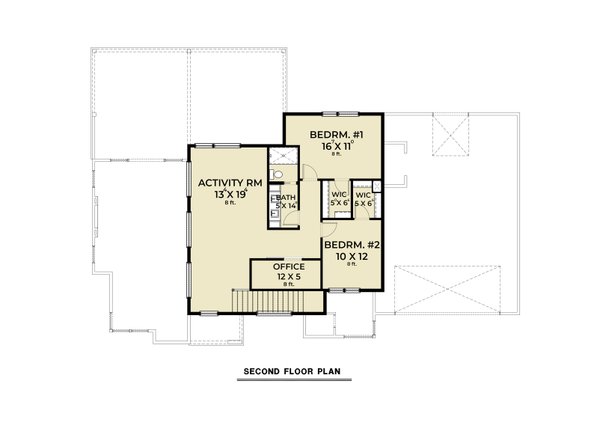 Contemporary Floor Plan - Upper Floor Plan #1070-153