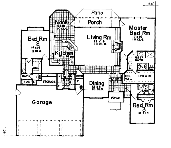 Ranch Floor Plan - Main Floor Plan #52-135