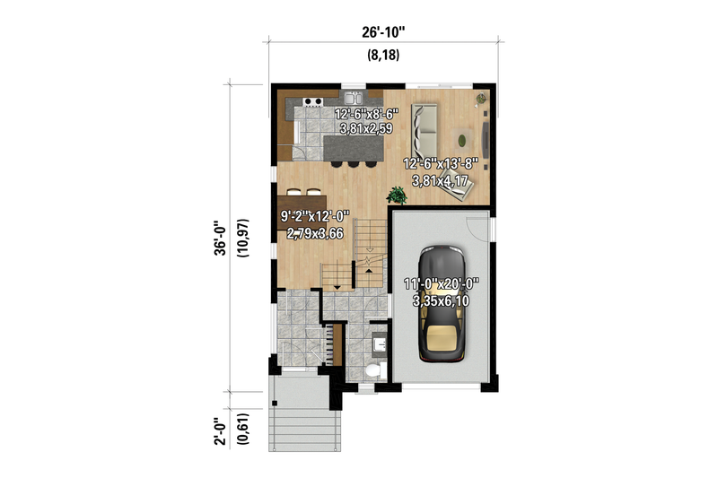 Dream House Plan - Floor Plan - Main Floor for Contemporary House Plan #25-4873 - 3 bed, 2 bath