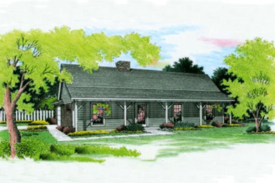Exterior - Front Elevation 3 for Country House Plan #45-255 - 3 bed, 2 bath