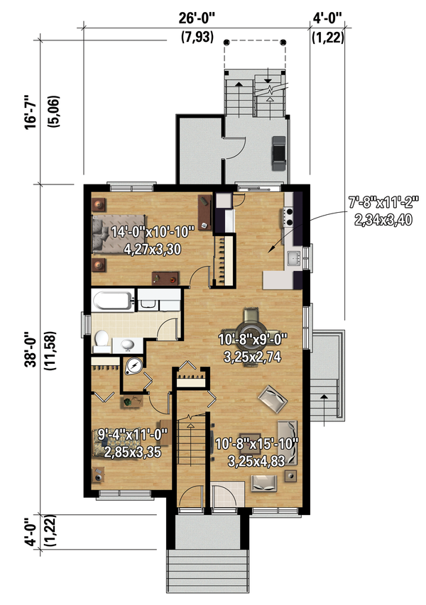 Contemporary Floor Plan - Main Floor Plan #25-4553