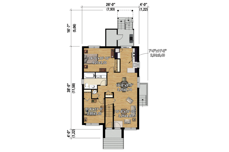 House Blueprint - Floor Plan - Main Floor 1 for Contemporary House Plan #25-4553 - 6 bed, 3 bath
