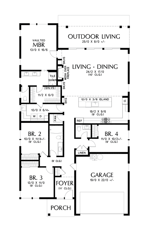 House Plan Design - Contemporary Floor Plan - Main Floor Plan #48-1046