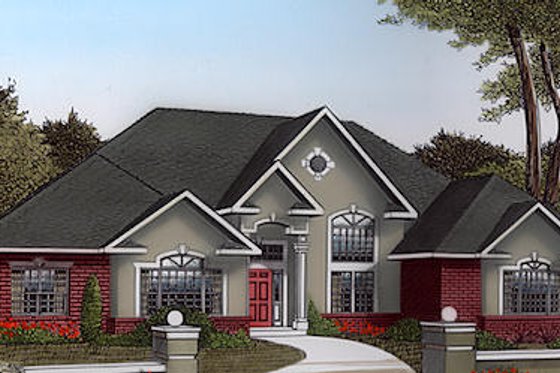 Exterior - Front Elevation for Traditional House Plan #11-116 - 3 bed, 2.5 bath