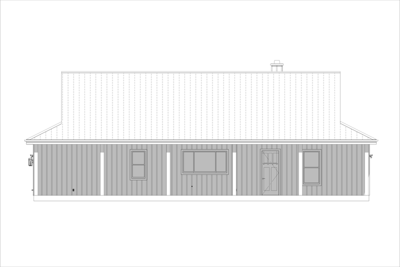 House Blueprint - Exterior - Rear Elevation 1 for Farmhouse House Plan #1127-22 - 3 bed, 2 bath
