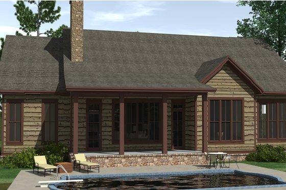 Exterior - Rear Elevation for Craftsman House Plan #1071-22 - 3 bed, 2.5 bath