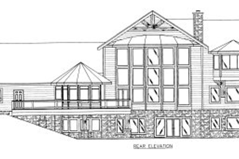 Dream House Plan - Exterior - Rear Elevation for European House Plan #117-447 - 3 bed, 4 bath