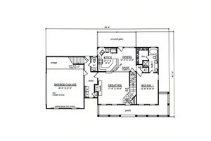 Floor Plan - Main Floor for Country House Plan #42-369 - 3 bed, 2.5 bath