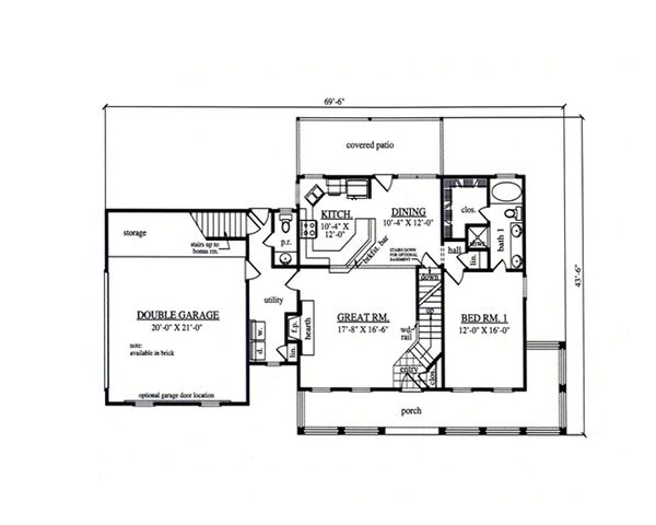 Architectural House Design - Country Floor Plan - Main Floor Plan #42-369