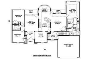 Floor Plan - Main Floor for European House Plan #81-942 - 3 bed, 2 bath