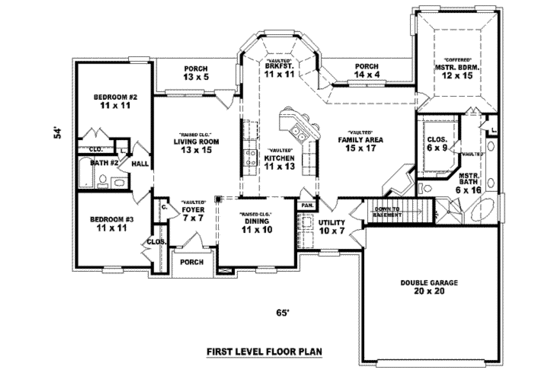 Floor Plan - Main Floor for European House Plan #81-942 - 3 bed, 2 bath