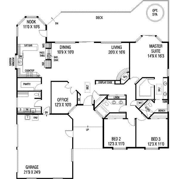 Home Plan - Ranch Floor Plan - Main Floor Plan #60-518