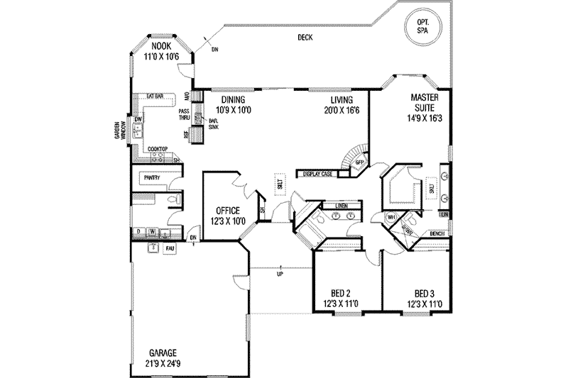 Home Plan - Floor Plan - Main Floor for Ranch House Plan #60-518 - 3 bed, 2.5 bath