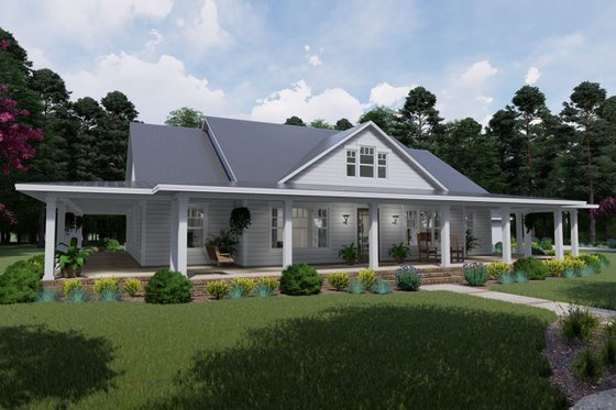 Exterior - Front Elevation 4 for Farmhouse House Plan #120-254 - 3 bed, 2 bath