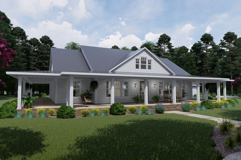 Dream House Plan - Exterior - Front Elevation 4 for Farmhouse House Plan #120-254 - 3 bed, 2 bath