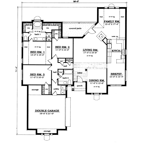 Traditional Floor Plan - Main Floor Plan #42-142