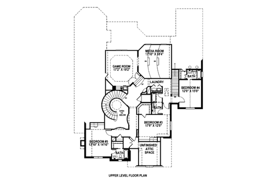 Floor Plan - Upper Floor for European House Plan #141-298 - 5 bed, 5.5 bath