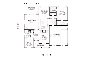 Floor Plan - Main Floor for Farmhouse House Plan #48-985 - 3 bed, 2.5 bath