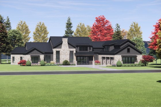 Exterior - Front Elevation 3 for Farmhouse House Plan #1096-4 - 4 bed, 4.5 bath