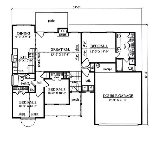 Southern Floor Plan - Main Floor Plan #42-408