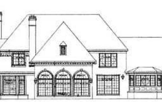 Exterior - Rear Elevation for European House Plan #72-194 - 5 bed, 5 bath