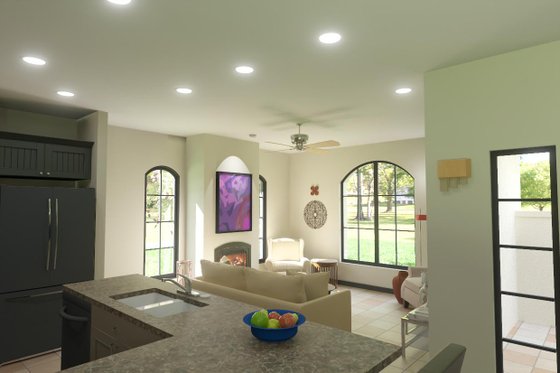 Interior - Family Room for Mediterranean House Plan #1126-8 - 1 bed, 1 bath