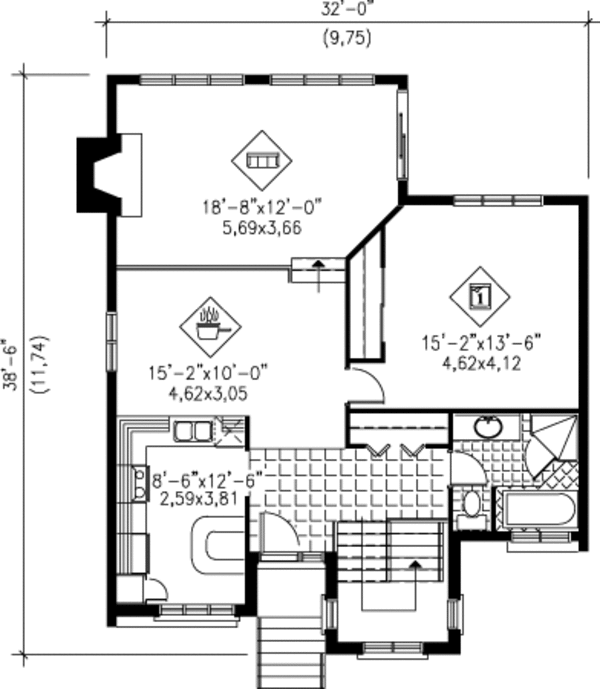 Modern Floor Plan - Main Floor Plan #25-4243