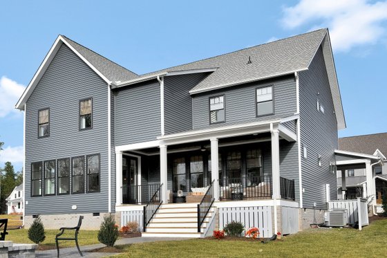 Exterior - Rear Elevation for Country House Plan #1080-3 - 4 bed, 3.5 bath