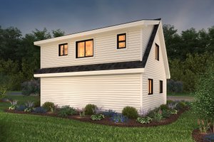 Exterior - Rear Elevation for Farmhouse House Plan #47-1081 - 1 bed, 1 bath