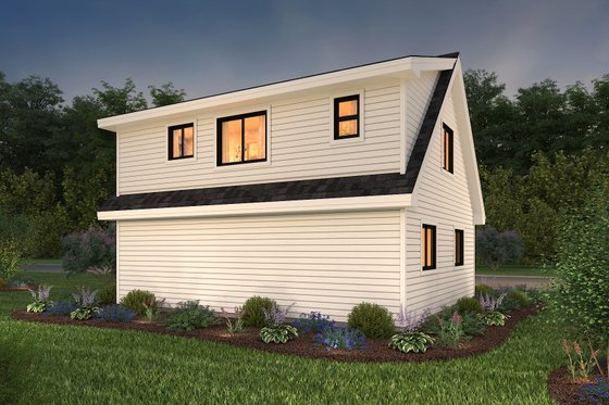 Exterior - Rear Elevation for Farmhouse House Plan #47-1081 - 1 bed, 1 bath