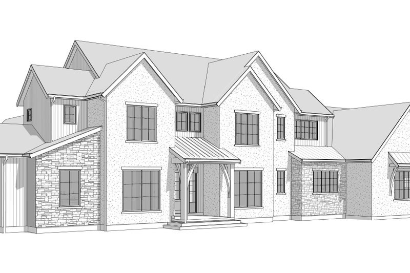 Dream House Plan - Exterior - Front Elevation 3 for Farmhouse House Plan #1114-16 - 4 bed, 3.5 bath