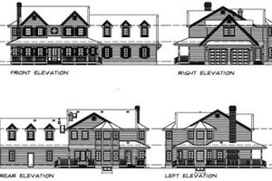 Exterior - Rear Elevation for Country House Plan #47-374 - 4 bed, 3 bath