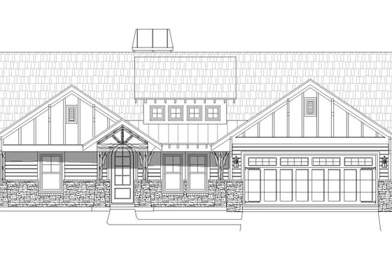 Exterior - Front Elevation 3 for Country House Plan #932-138 - 3 bed, 2 bath