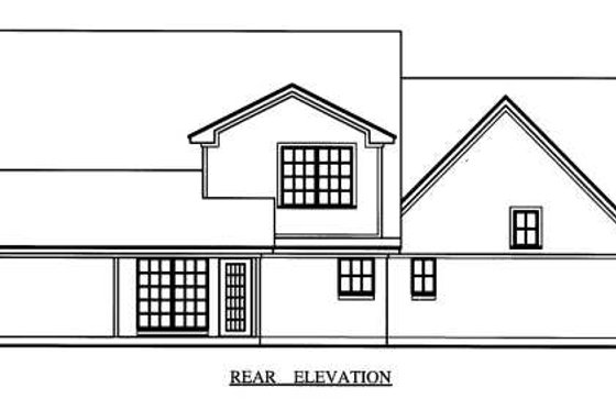Exterior - Rear Elevation for Country House Plan #42-344 - 4 bed, 2.5 bath