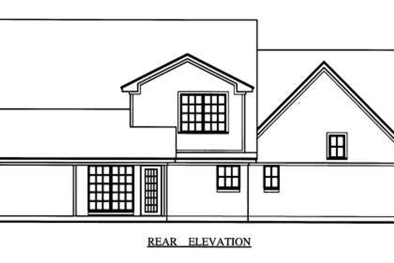 Architectural House Design - Exterior - Rear Elevation for Country House Plan #42-344 - 4 bed, 2.5 bath