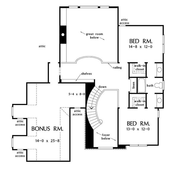 Architectural House Design - Craftsman Floor Plan - Upper Floor Plan #929-30