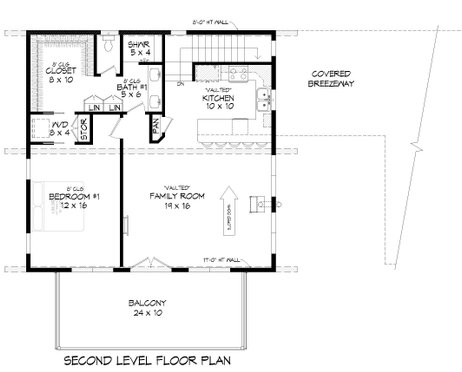 Floor Plan - Upper Floor for Contemporary House Plan #932-468 - 3 bed, 2 bath