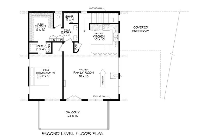 Home Plan - Floor Plan - Upper Floor for Contemporary House Plan #932-468 - 3 bed, 2 bath