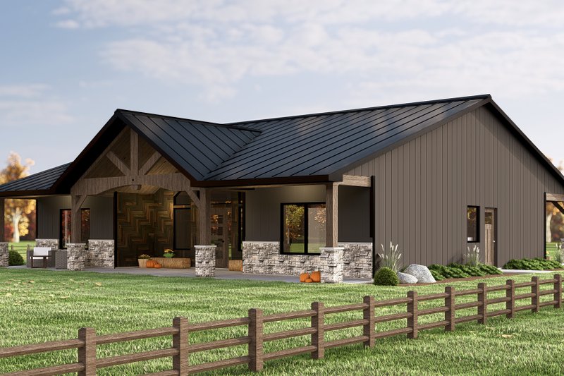 Architectural House Design - Exterior - Front Elevation 12 for Ranch House Plan #1064-191 - 3 bed, 2 bath