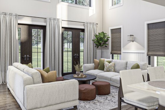 Interior - Family Room for Farmhouse House Plan #455-208 - 2 bed, 2 bath