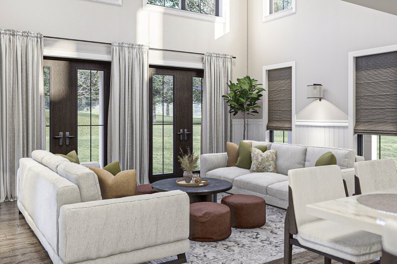 Architectural House Design - Interior - Family Room for Farmhouse House Plan #455-208 - 2 bed, 2 bath