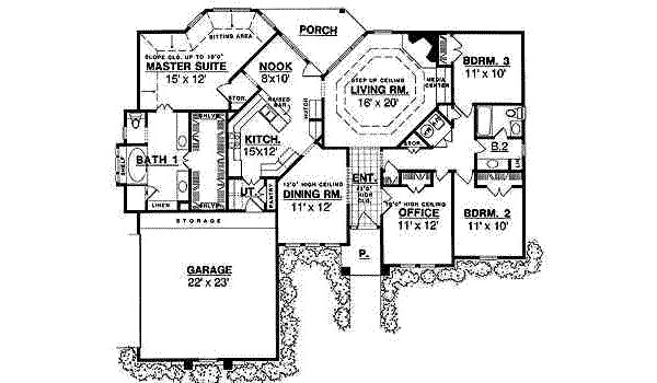 Dream House Plan - European Floor Plan - Main Floor Plan #40-178