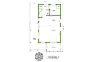 Floor Plan - Main Floor for Mediterranean House Plan #1106-21, 1 bath
